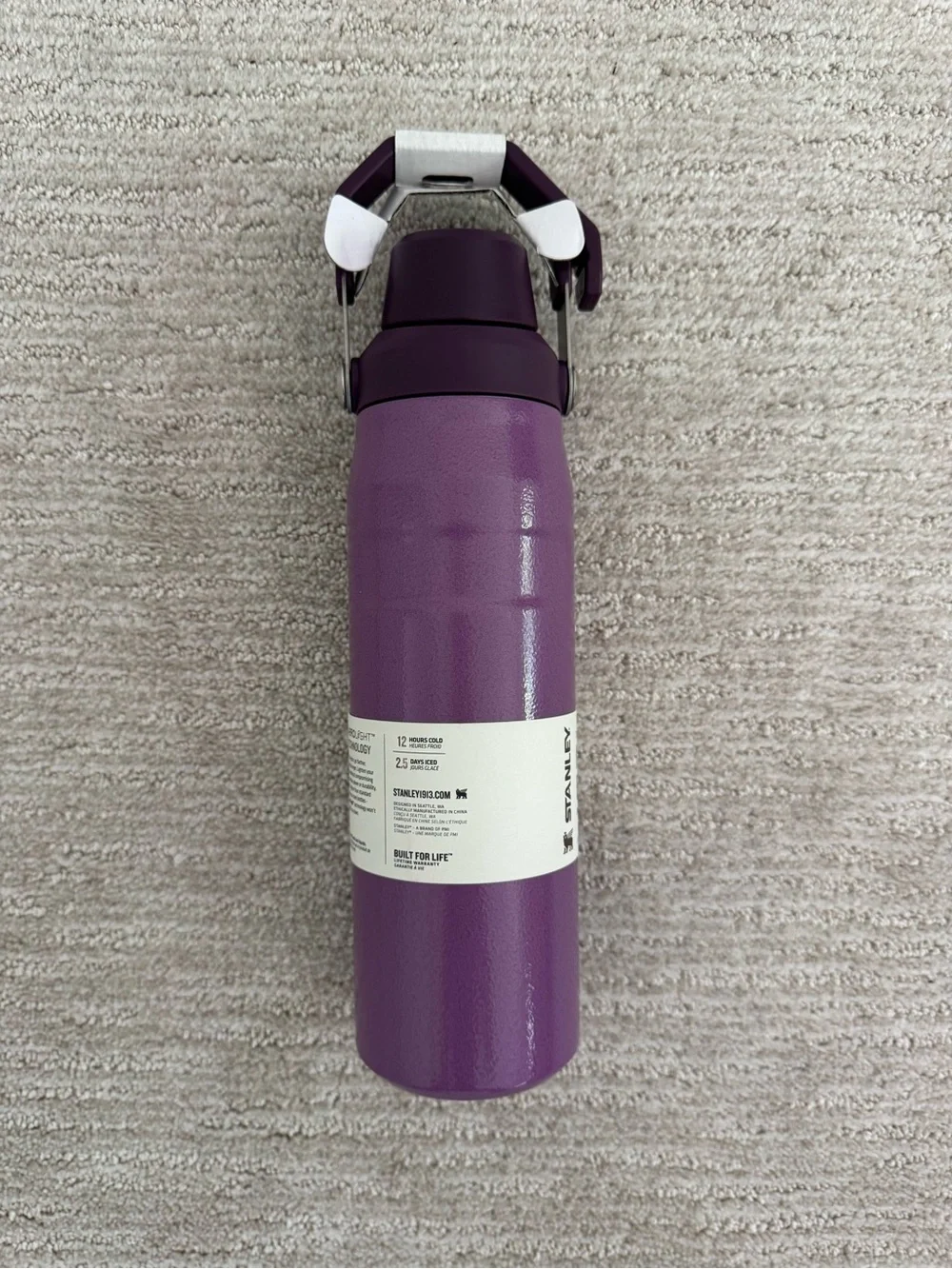 New Stanley Plum 24oz IceFlow Aerolight Fast Flow Water Bottle - Stainless